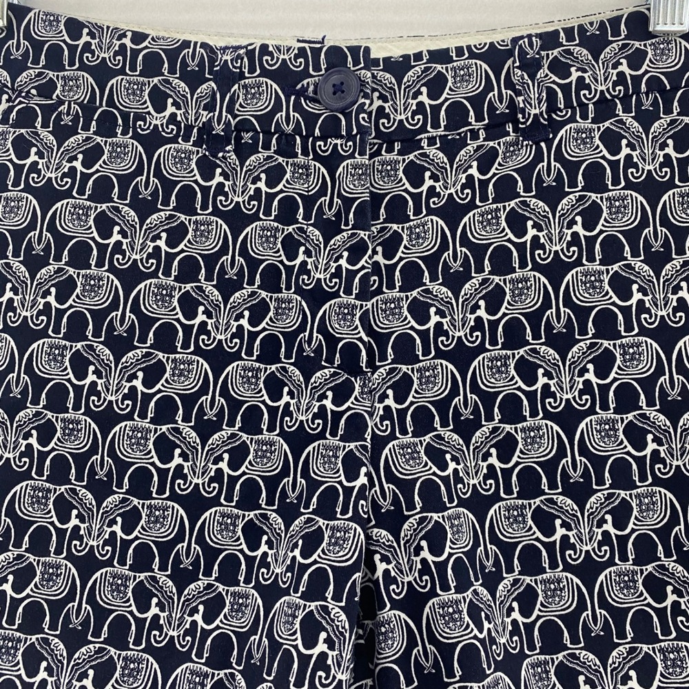 Crown & Ivy Elephant Print Navy Blue Shorts Casual Summer Size‎ 10